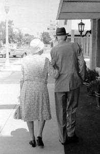 old couple holding hands