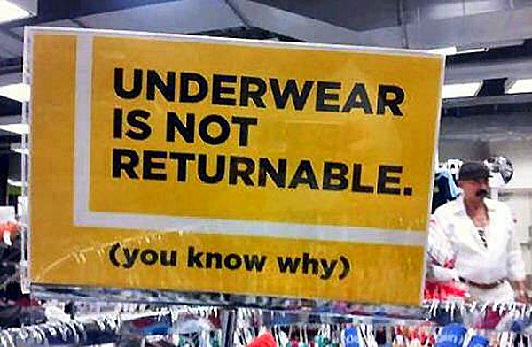 return item receipt underwear