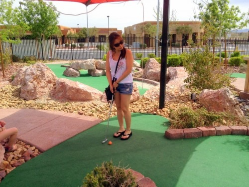 miniature golf brenna putting