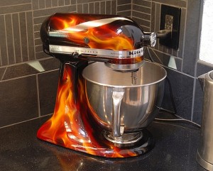 kitchen mixer flames