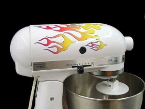 mixer flames white