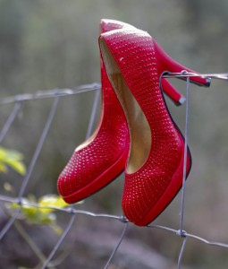 shoes red barb wire