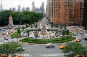 tilt shift photography monument