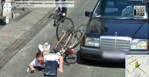 caught on google earth street view bike crash