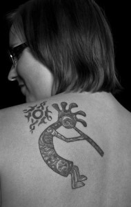 desert cicada kokopelli tattoo