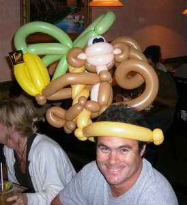 balloon artist balloon animal monkey hat