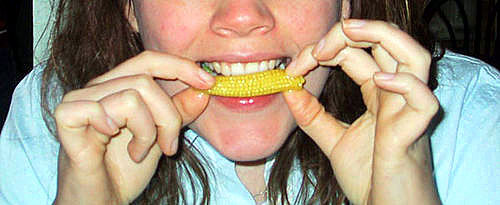 baby corn eating