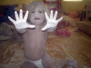 baby powder mess