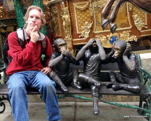 three wise monkeys san francisco bench