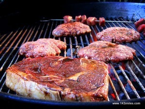 steak on grill