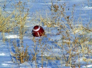 football in snow