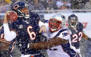 football in snow chicago bears jay cutler