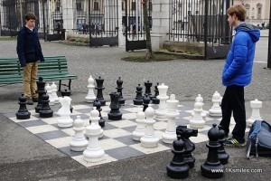 giant chess young boys