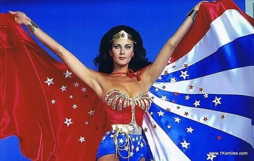 wonder woman Lynda Carter arms up