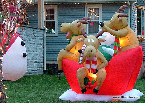 Inflatable lawn decorations reindeer christmas halloween thanksgiving