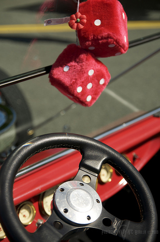 lowrider Red Fuzzy Dice