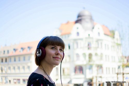 headphones girl building hip hop music