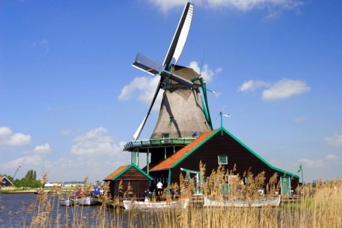 windmills grey holland